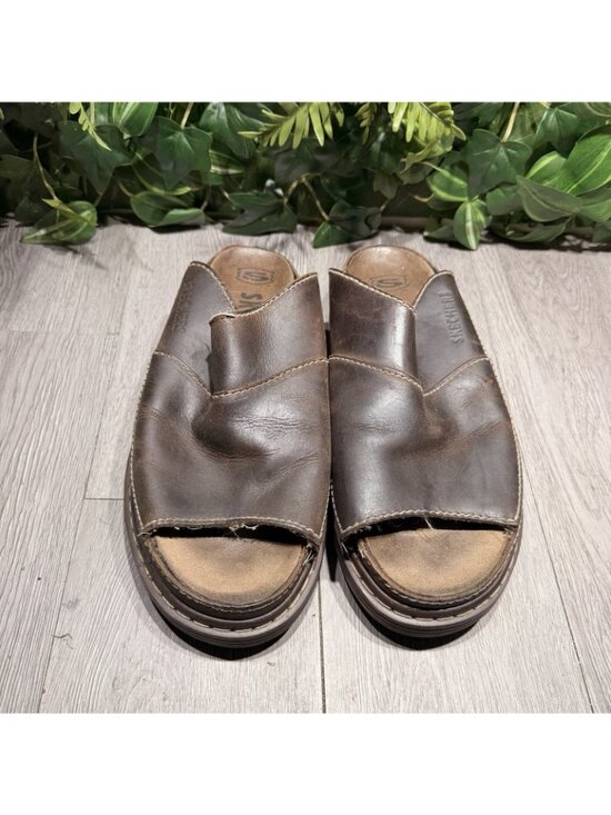 Skechers Vintage 90s Jammers Sandals Mens Size 10 Leather Shoes Chunky READ main image 5